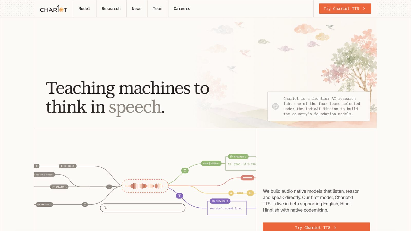 Chariot - teaching machines to think in speech