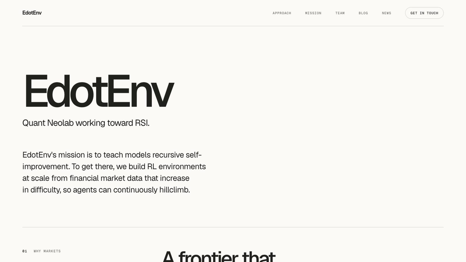 EdotEnv - quant neolab working toward RSI