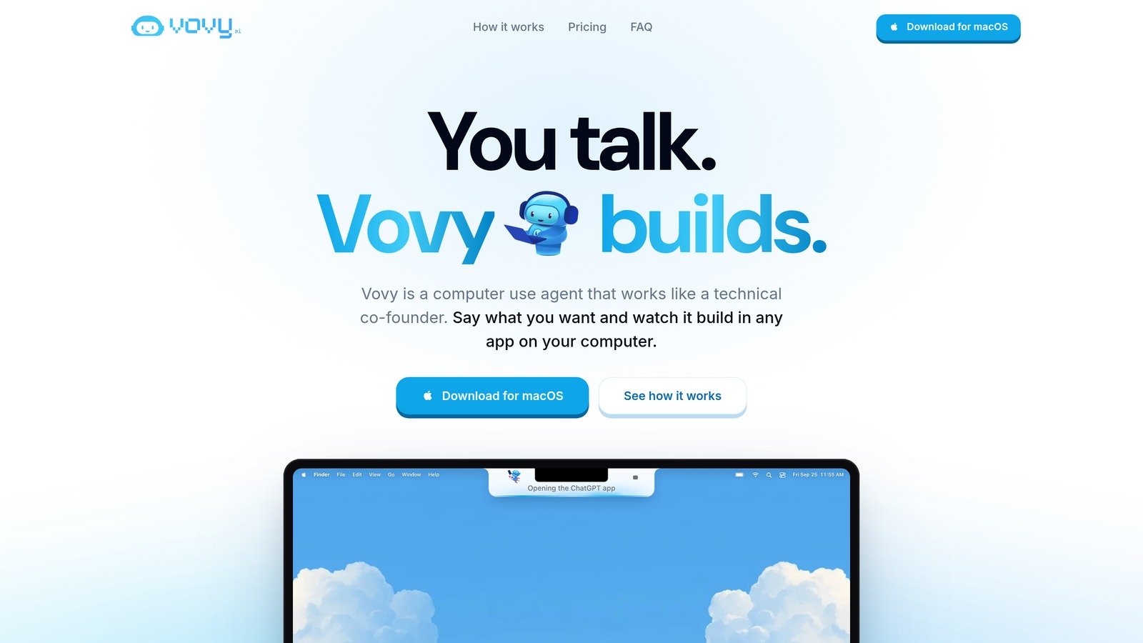Vovy (vovy.ai), a technical co-founder on your desktop, Founders Inc Off Season II