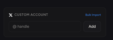 The Custom Account card in the Tracking tab