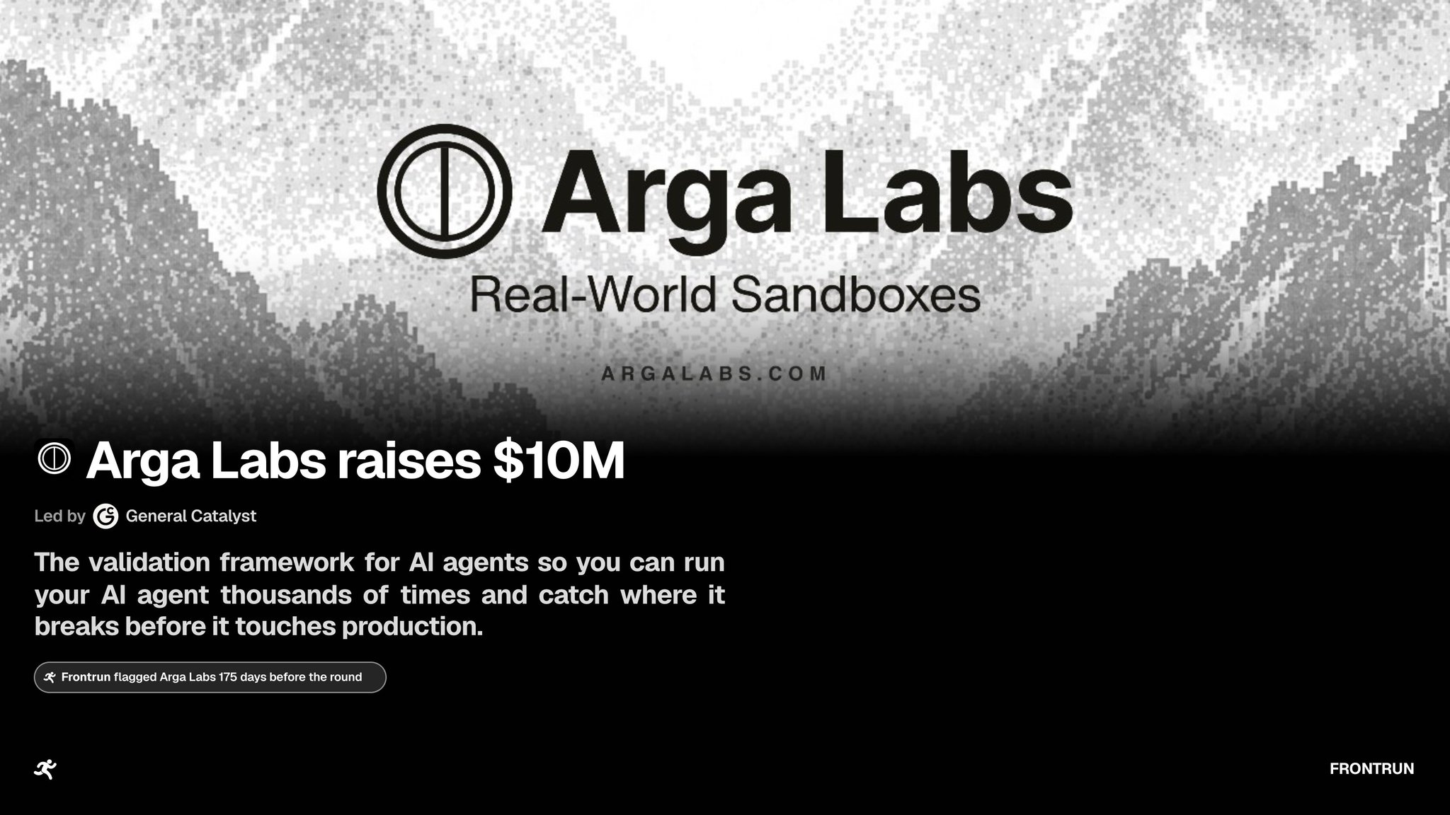 frontrun receipt card for Arga Labs