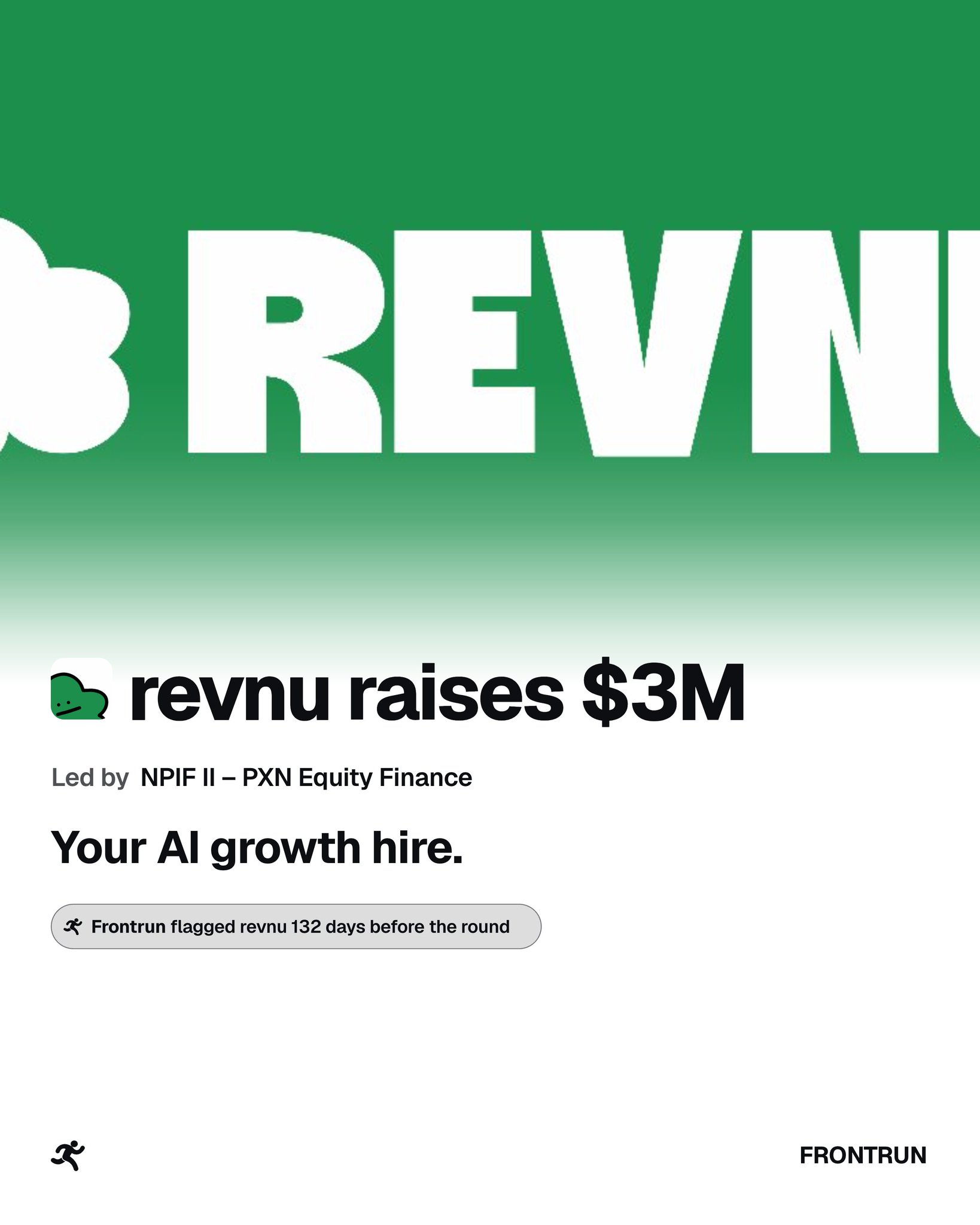 frontrun receipt card for Revnu