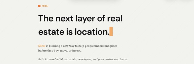 Mirai - the next layer of real estate is location