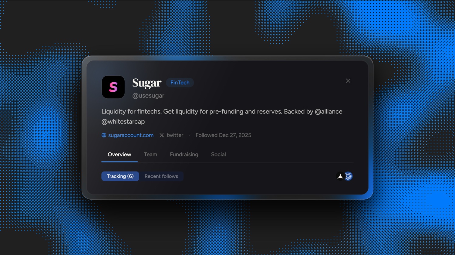 Frontrun flagged Sugar, then Superbank (@superbankapp), on December 27, 2025, 242 days before its out-of-stealth launch