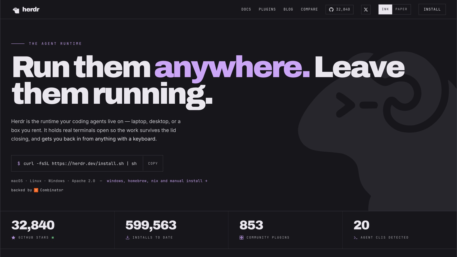 herdr - run them anywhere, leave them running