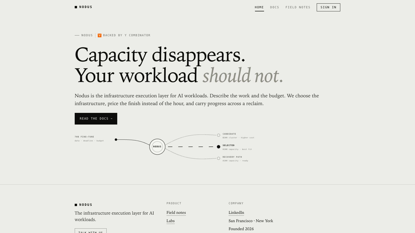 Nodus - capacity disappears, your workload should not