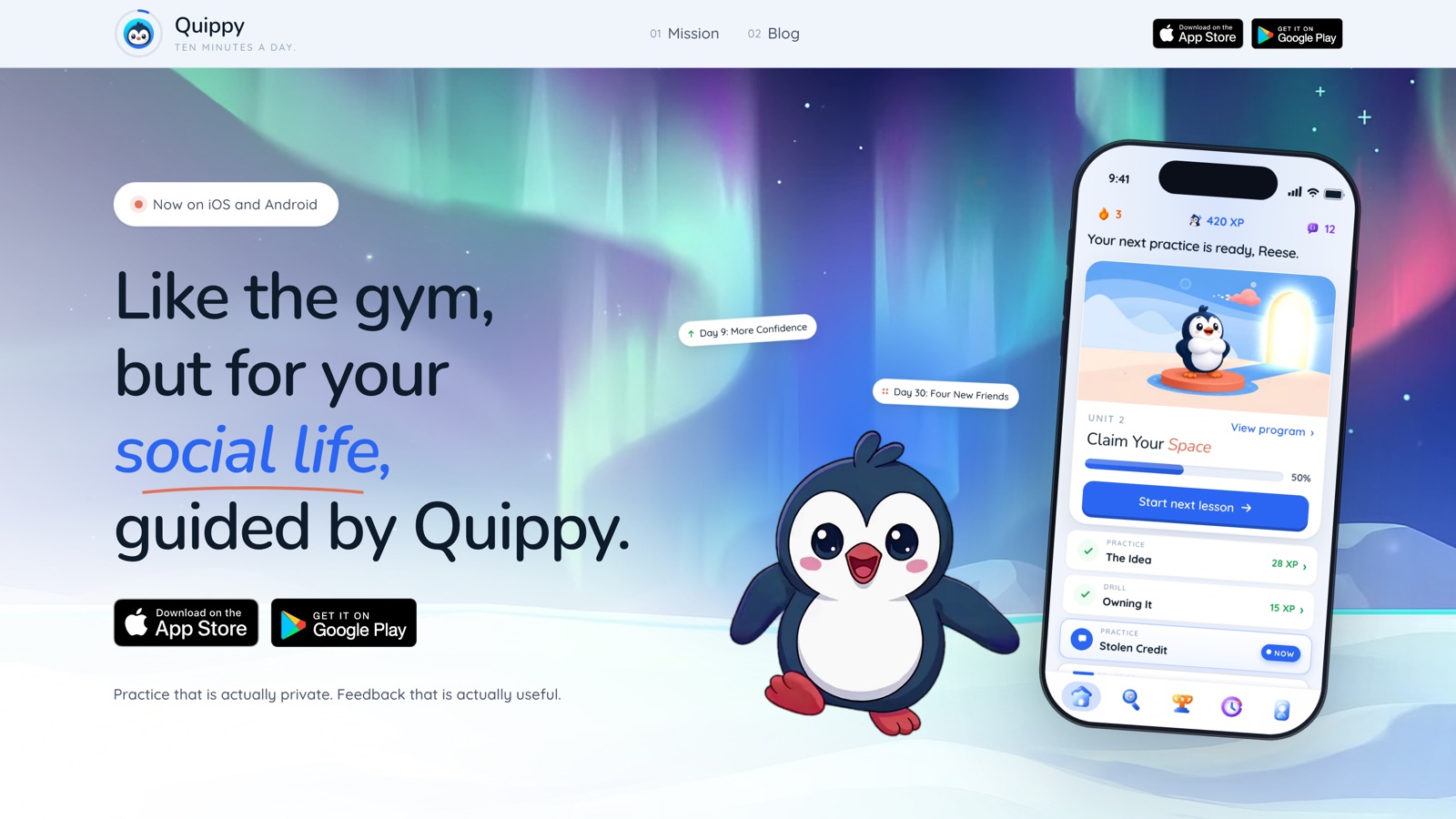 Quippy - like the gym, but for your social life