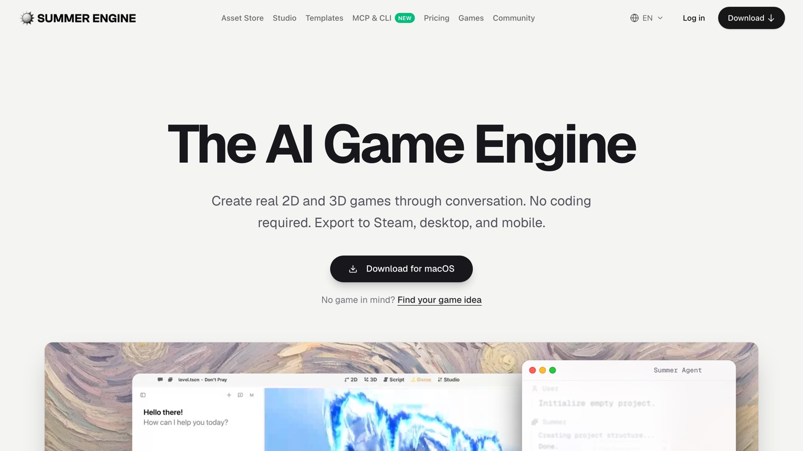 Summer Engine - the AI game engine