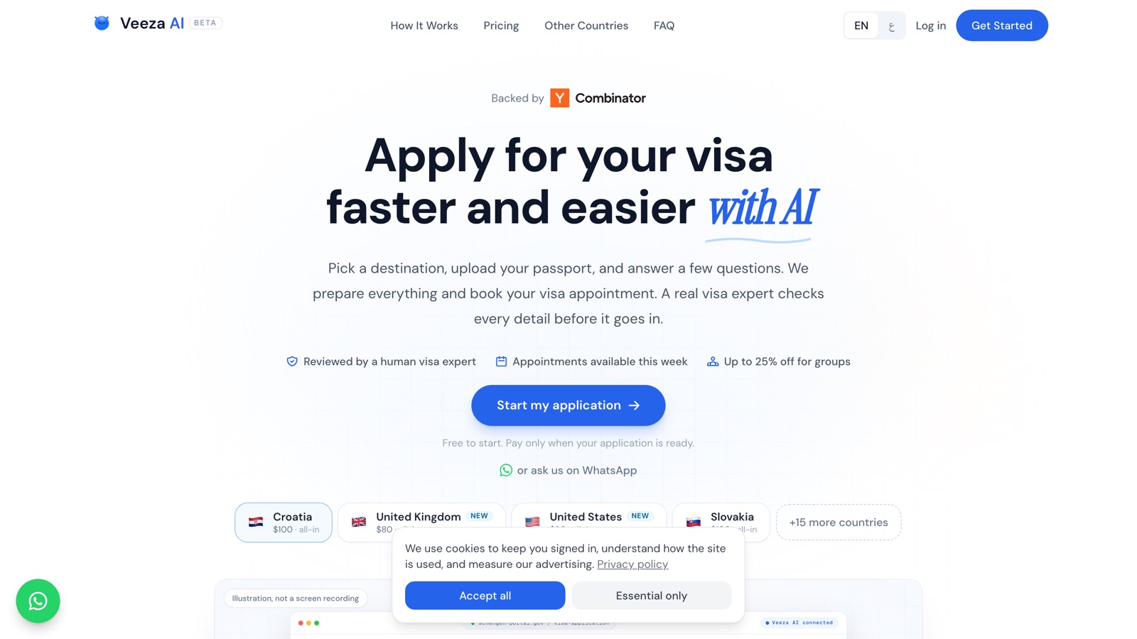 Veeza AI - apply for your visa faster and easier with AI