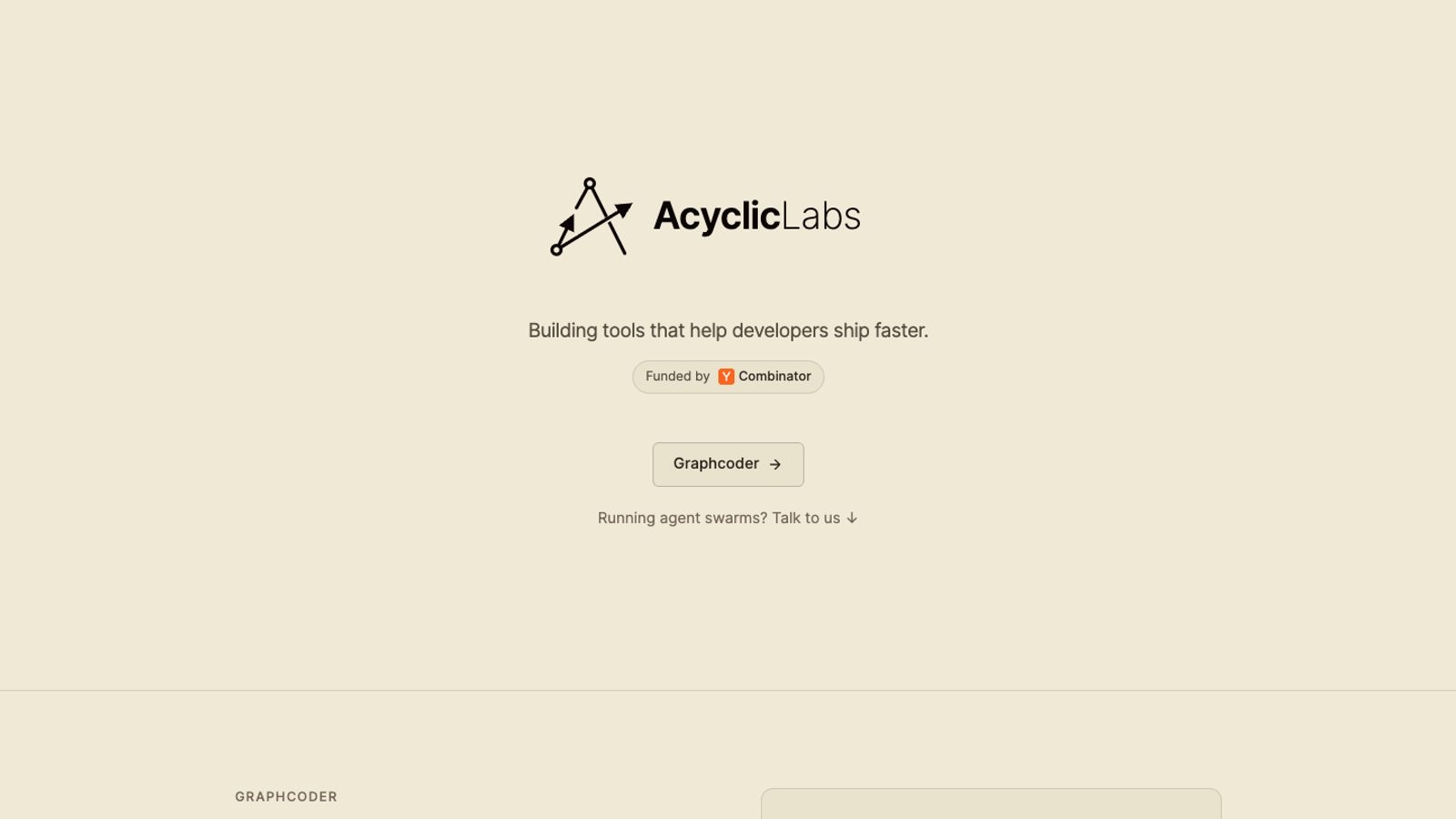 Acyclic Labs - Graphcoder, a cockpit for agent swarms