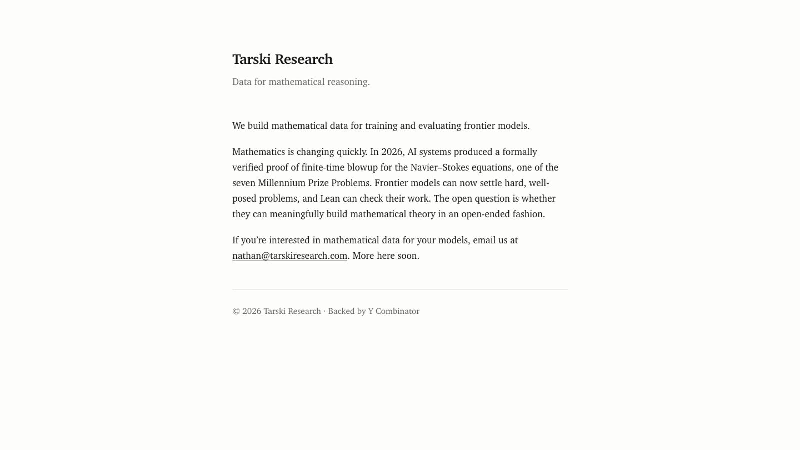 Tarski Research - training environments for research-level reasoning
